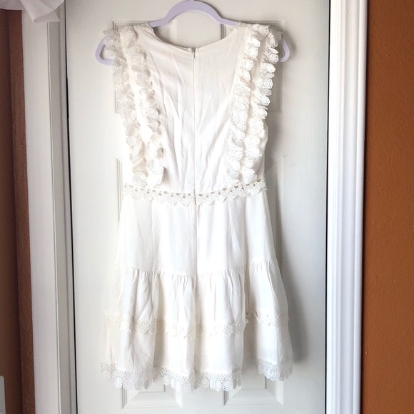 Off White Crochet Mini Dress - Picture 5 of 11